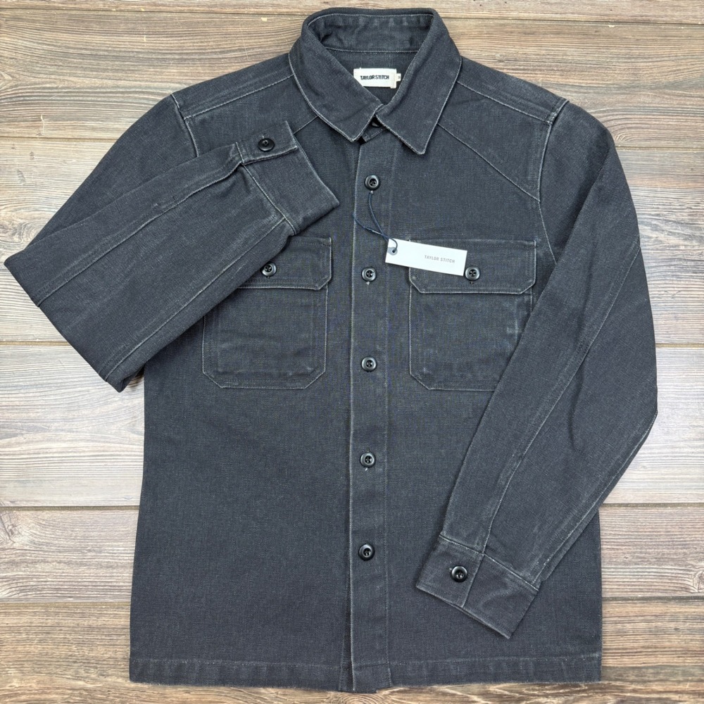 Taylor Stitch Mens Size 36 XS The Shop Shirt Coal Chipped Canvas New